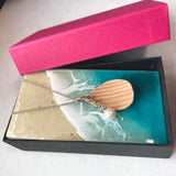 あこや真珠と曲げわっぱのネックレス