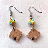 曲げわっぱのピアス